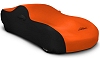 2008-2023 Dodge Challenger Stretch Car Cover Black/Rust Orange